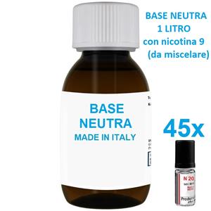 Basi Neutre »  »  » Base Neutre 1 litro nicotina 9